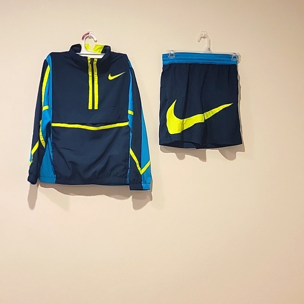 Nike color blocked windbreaker and shorts